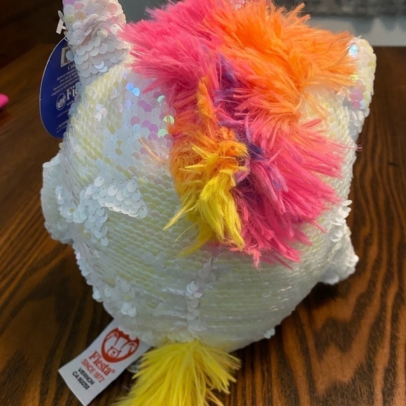 Fiesta white Sequin unicorn Rainbow Star Plush Toy NWT - Picture 13 of 16